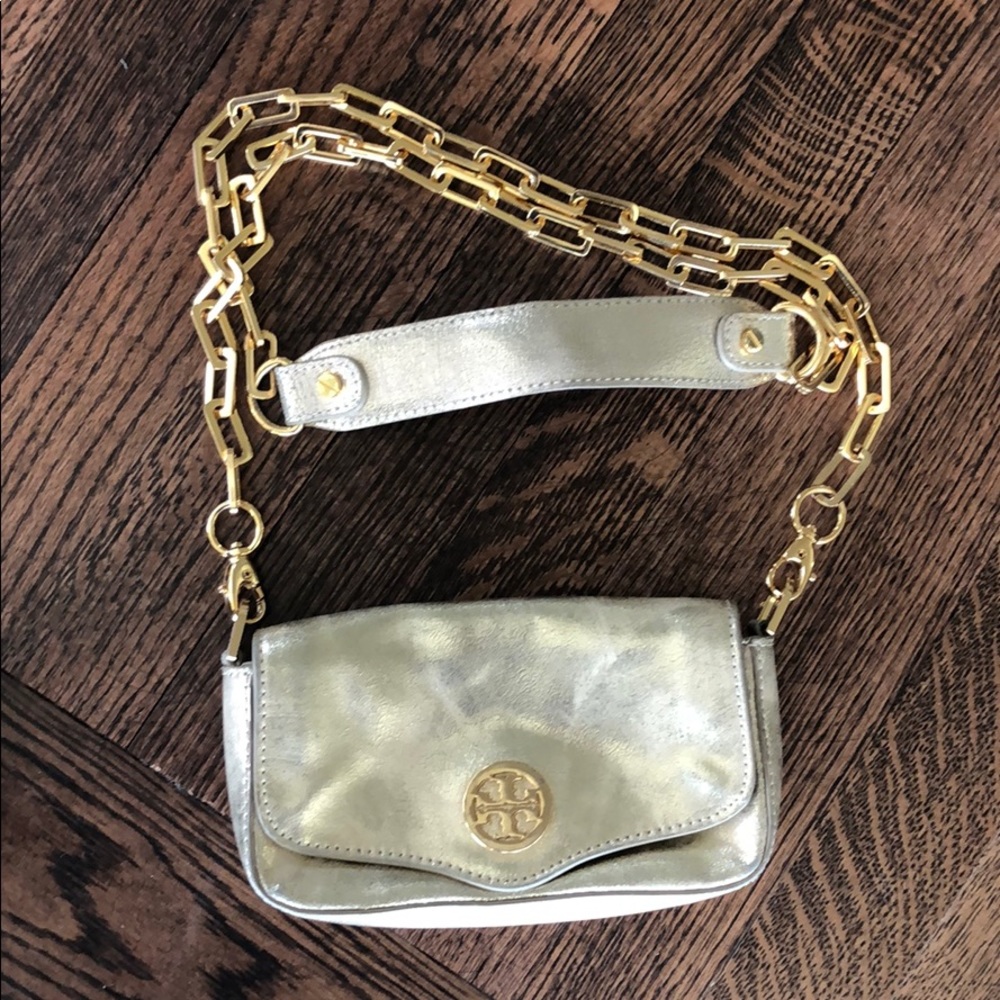 Metallic Tory Burch Cross Body bag